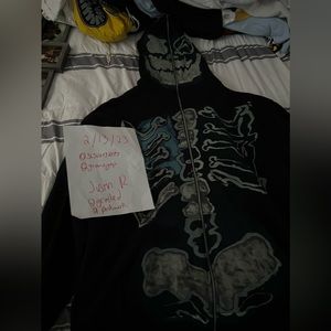 DS 2XL Travis Scott x Fragment x Jordan Full Zip Skeleton Hoodie